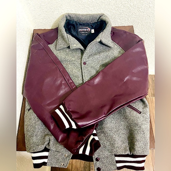 Letterman jacket / jersey varsity jacket 100% wool and 100% leather medium - Picture 1 of 5